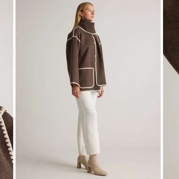 NWT Quince Double-Faced Merino Wool Scarf Coat - Picture 4 of 6